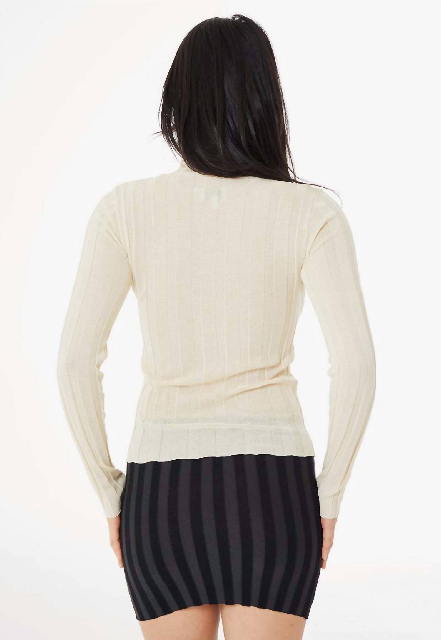 Find Me Now - Wide Ribbed Knit Mock Neck Sweater