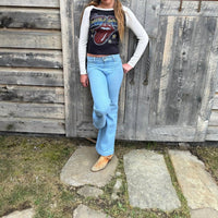 Rowdy Sprout - Girls Rolling Stones Rib Long Sleeve Baseball Tee