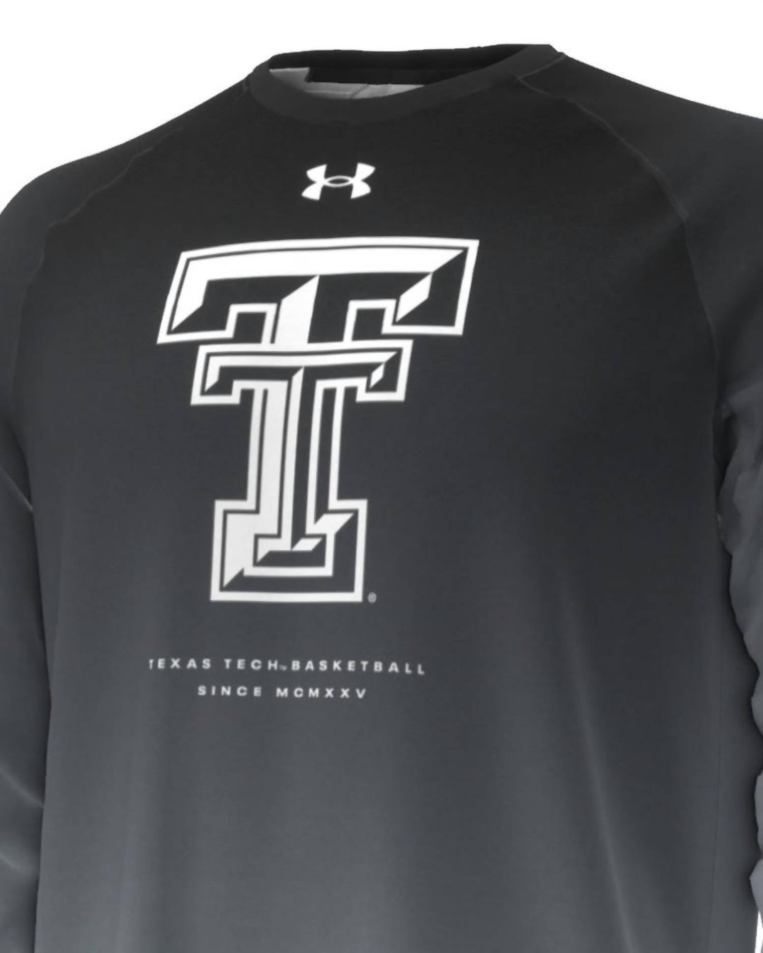 UNDER ARMOUR Men's Texas Tech Shooter Long Sleeve Shirt in black - men's long sleeve top - detail view