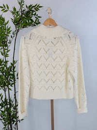 The Korner - Women's Pointelle Open Knit Cardigan