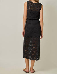 mystree Crochet Scallop Hem Skirt in black - women's skirt - detail view