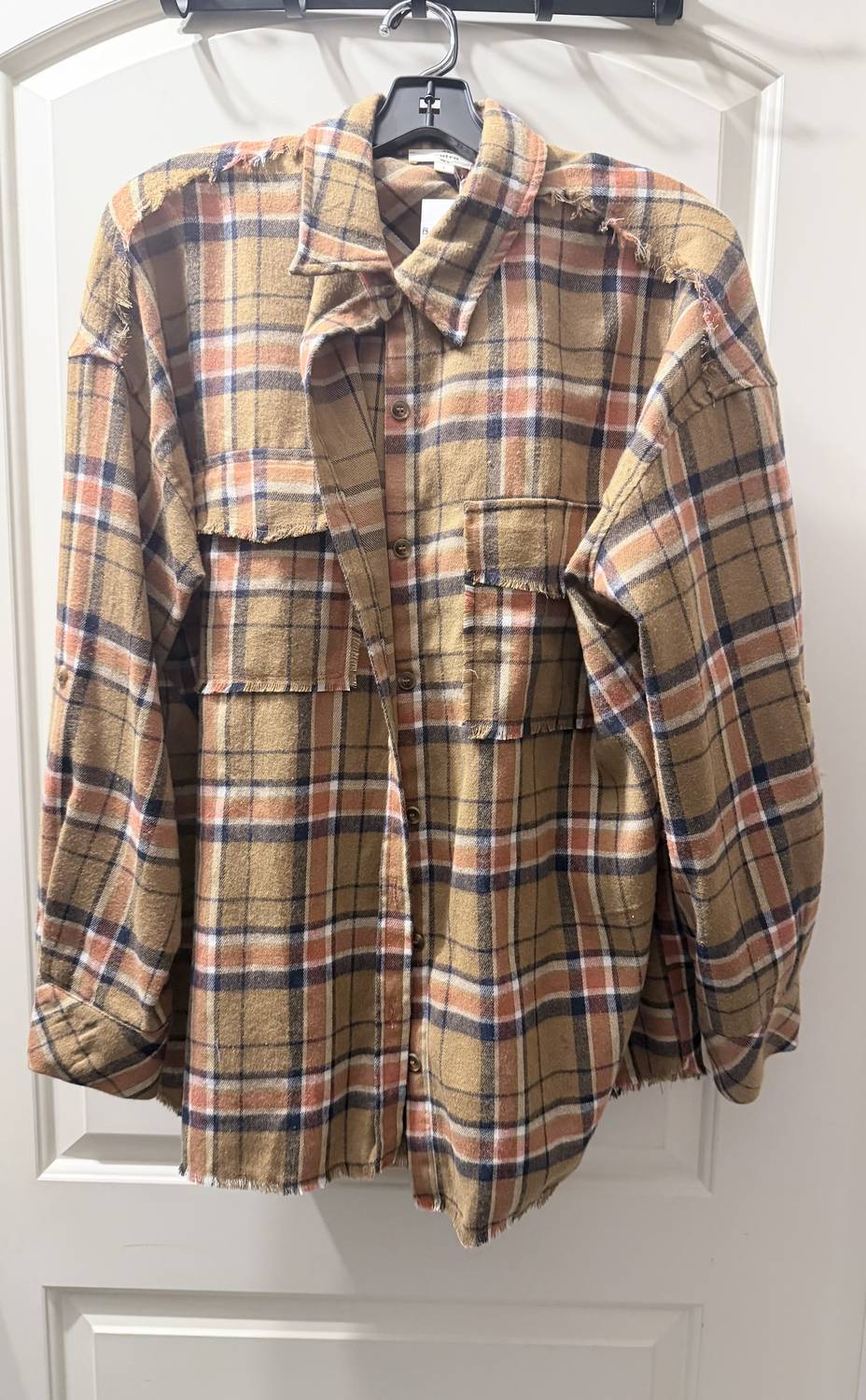 entro Women's Felix Button Down Shirt in rust - women's shirt