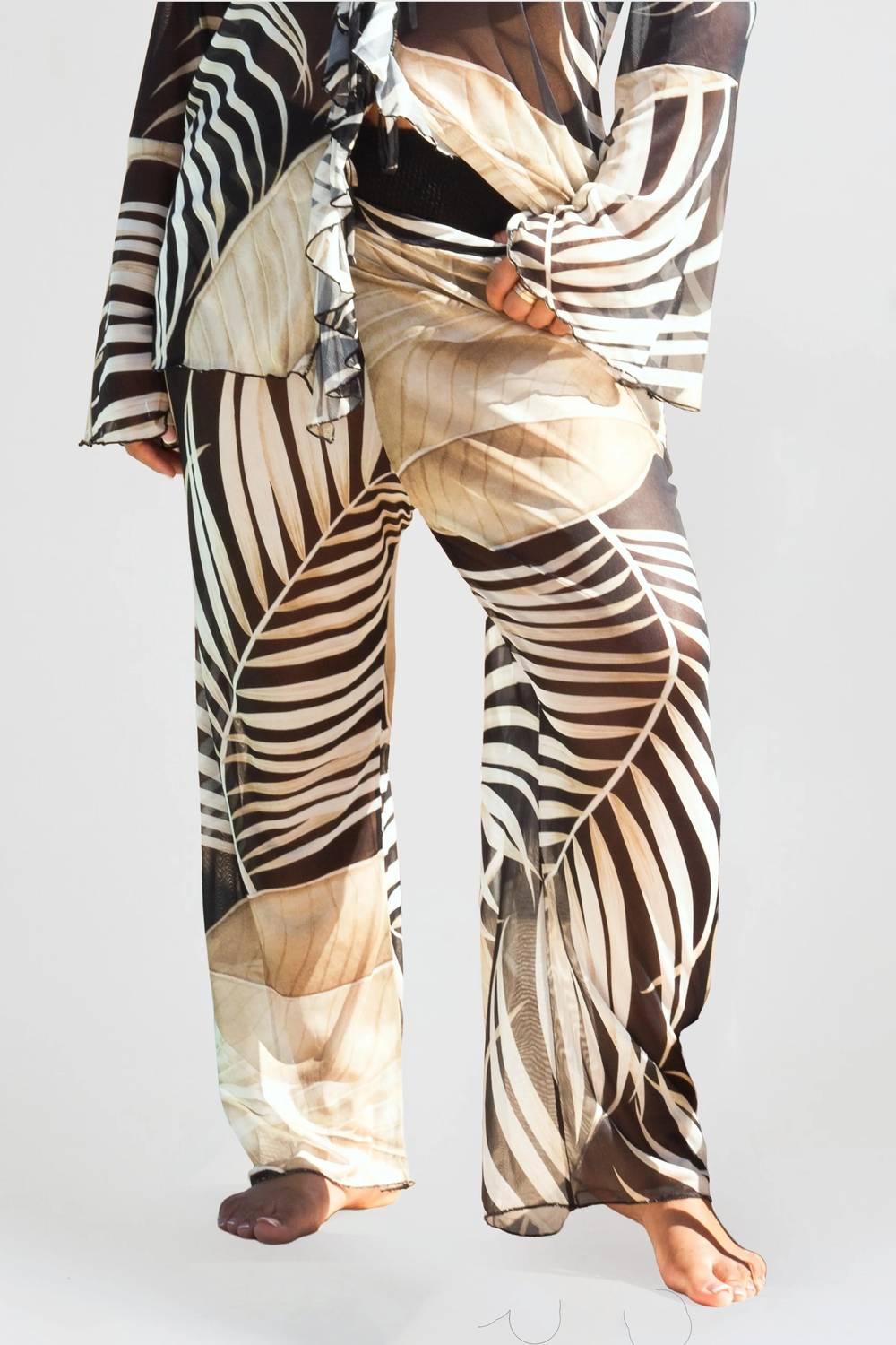 Fashion Szn Curve - Print Wide Leg Resort Trousers - Plus