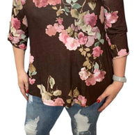 Honeyme - Floral Gabby Tunic Top