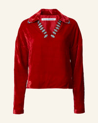 Alix Of Bohemia - Dylan Ruby Velvet Tunic Top