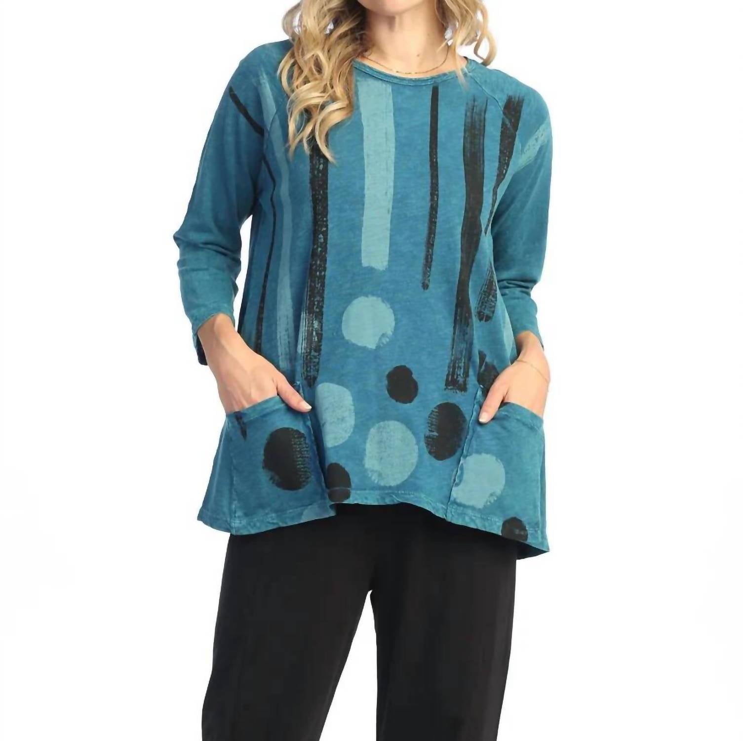 Jess & Jane - Drizzle Mineral Washed Patch Pocket =top