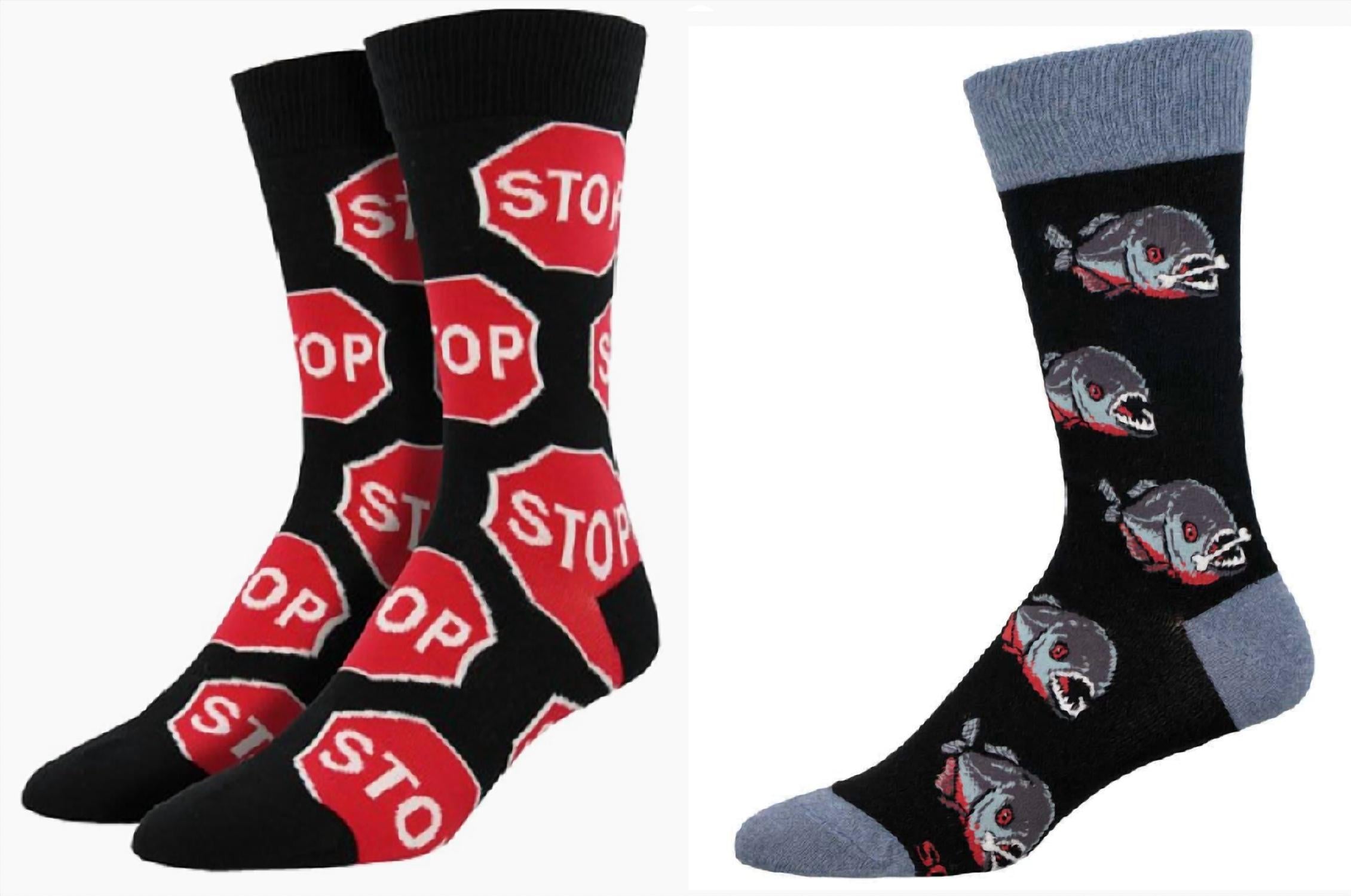 SOCKSMITH Men's Just Stop & Piranha Socks - Set Of 2 Pair in multi - men's item