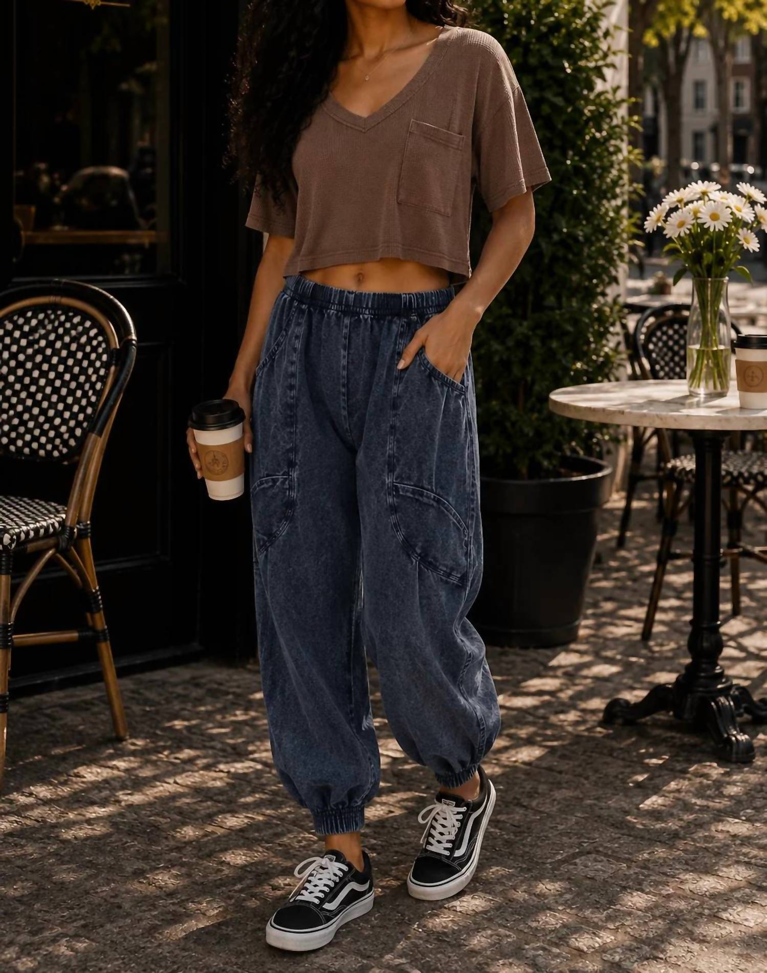 Surelymine - Harlow Mineral Wash Balloon Cargo Pants