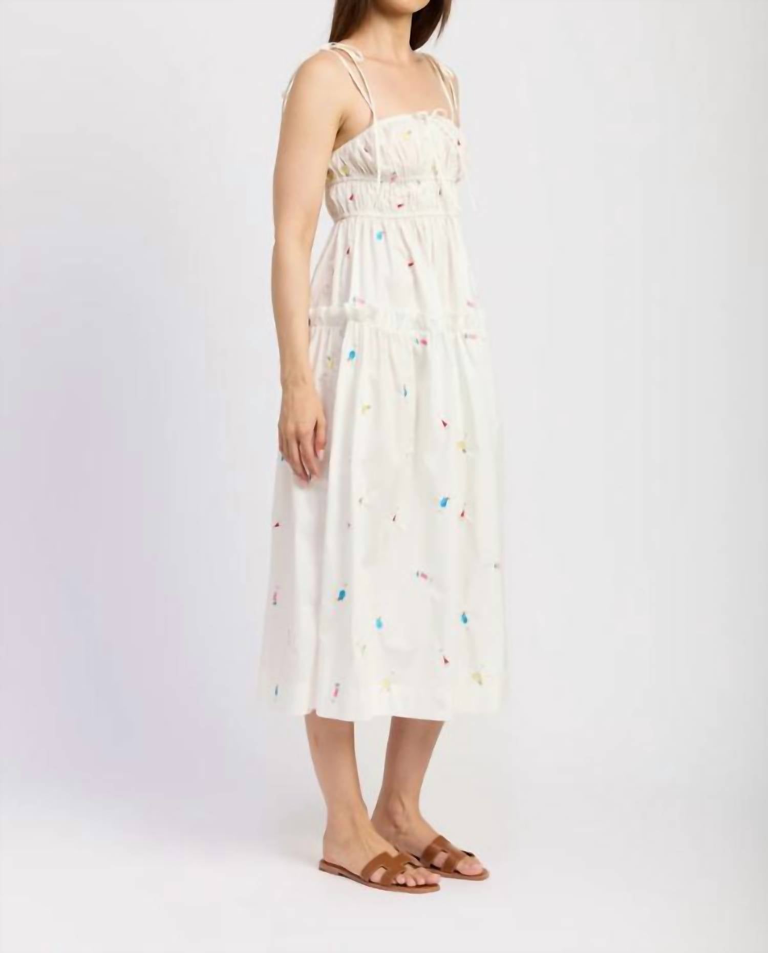 En Saison - Nellie Tie Shoulder Straps Midi Dress
