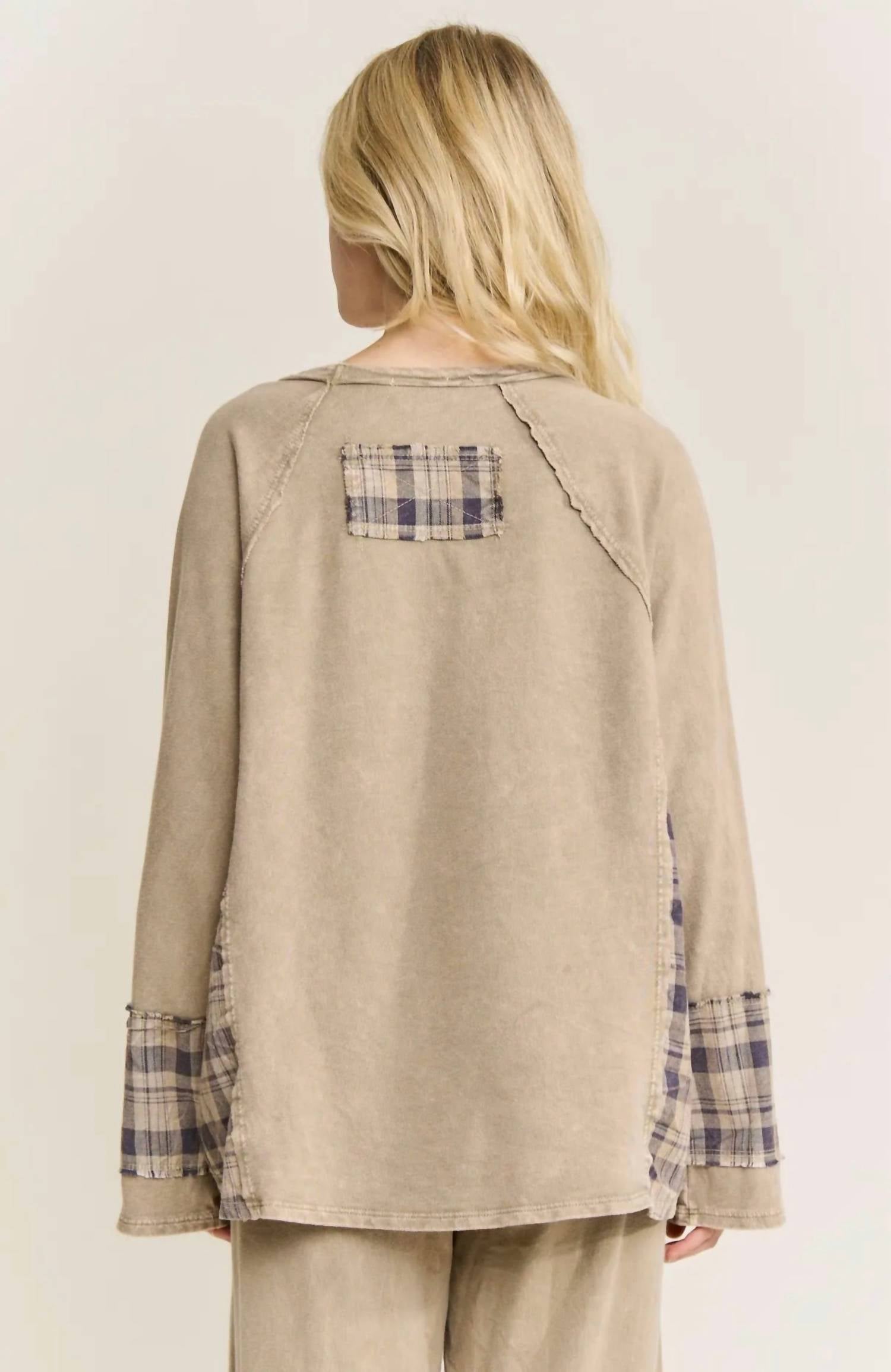 J. Her Distressed Star Patch Set in natural - women's sleepwear - alternate view