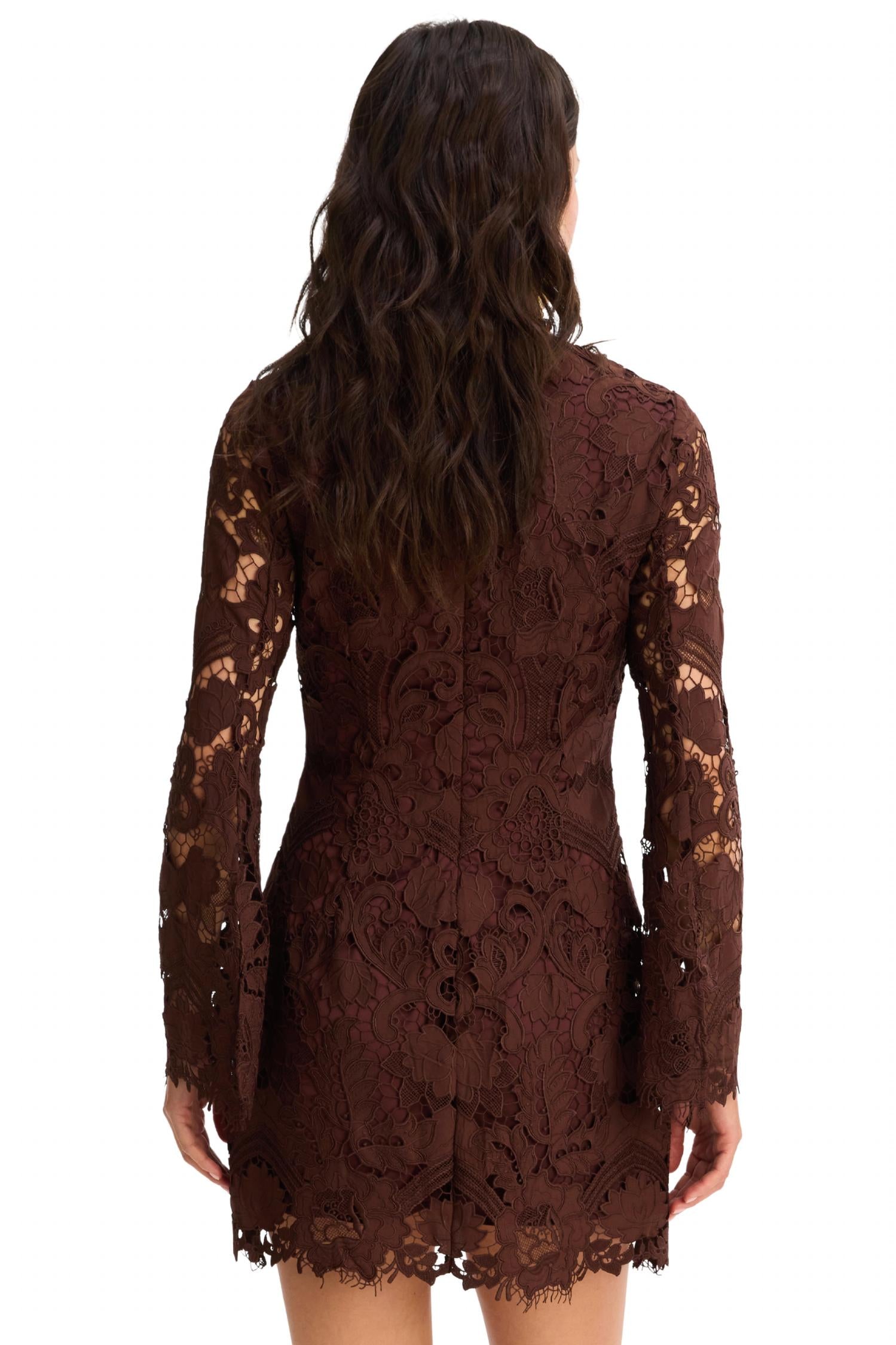 ALLISON NEW YORK Daisey Dress in chocolate brown - women's dress - detail view