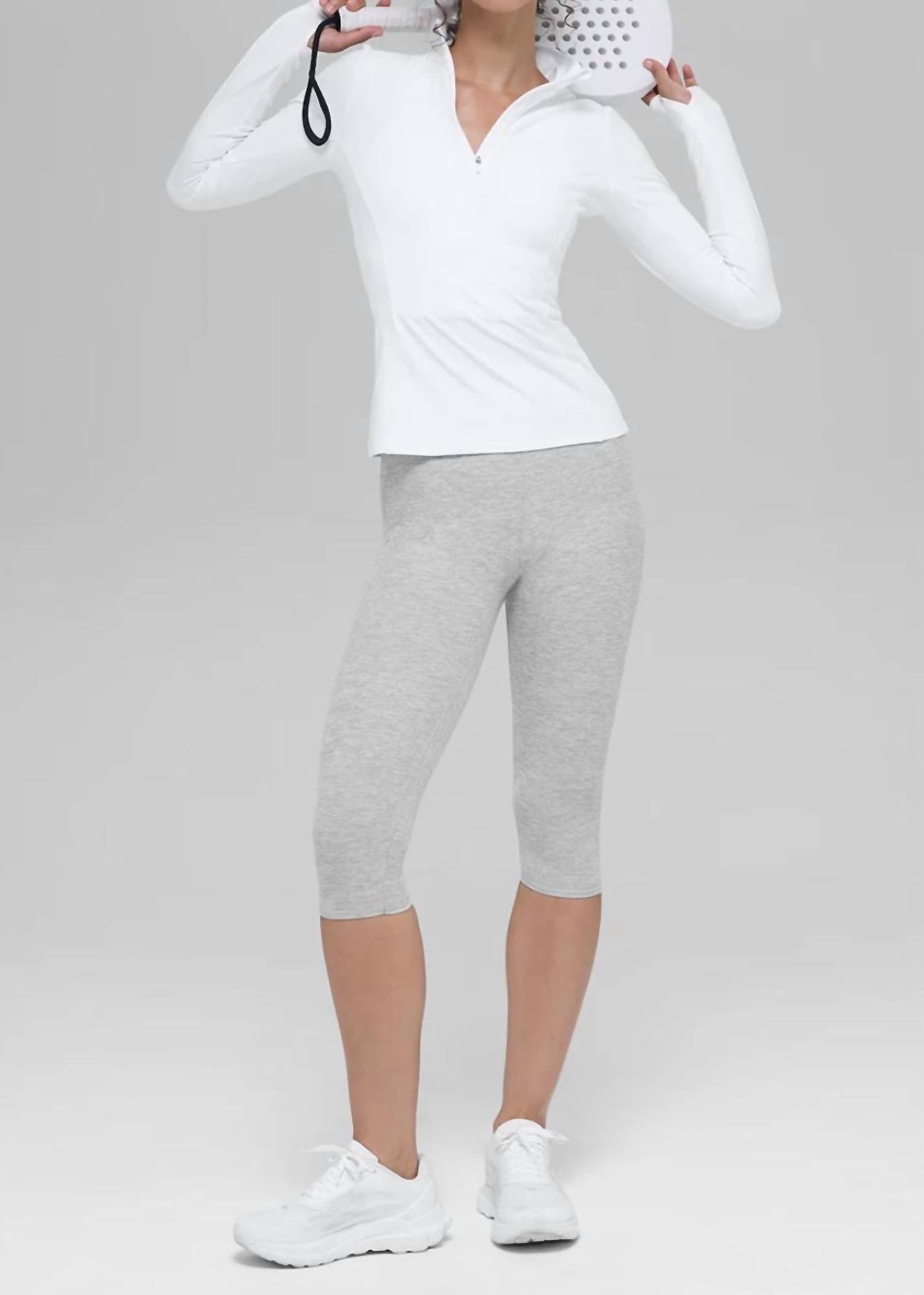 ALO YOGA AloSoft 1/2 Zip Rapid Pullover in white - women's jacket - view 4