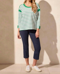 Tribal - Waffle Knit Boat Neck Top