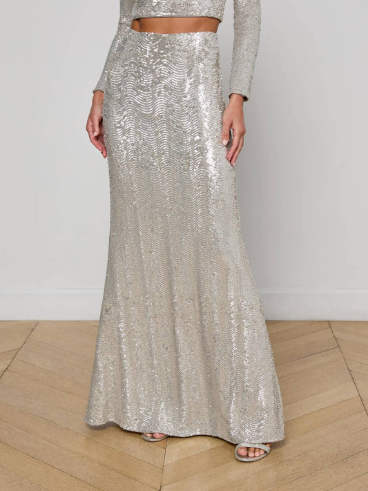 L'Agence - Zeta Sequin Maxi Skirt