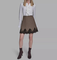 Bcbgmaxazria - Lace Hem Pleated Skirt