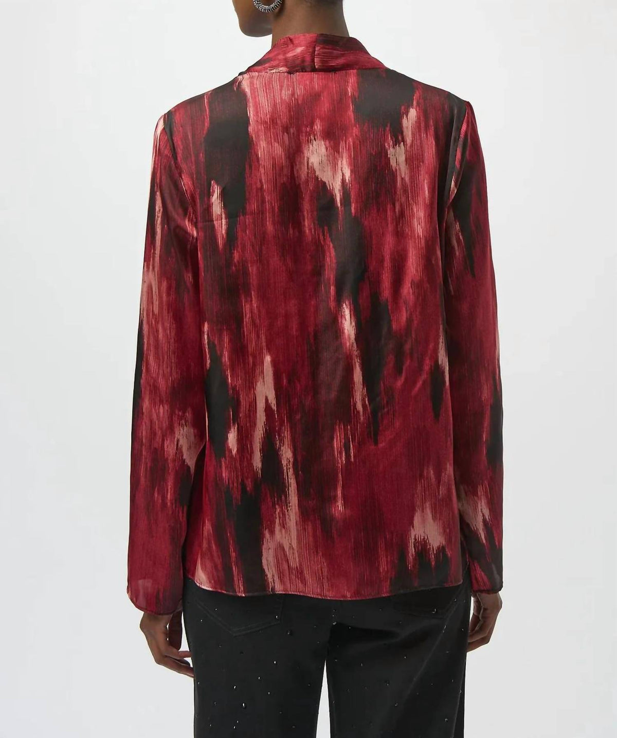 Joseph Ribkoff - Abstract V-neck Satin Top