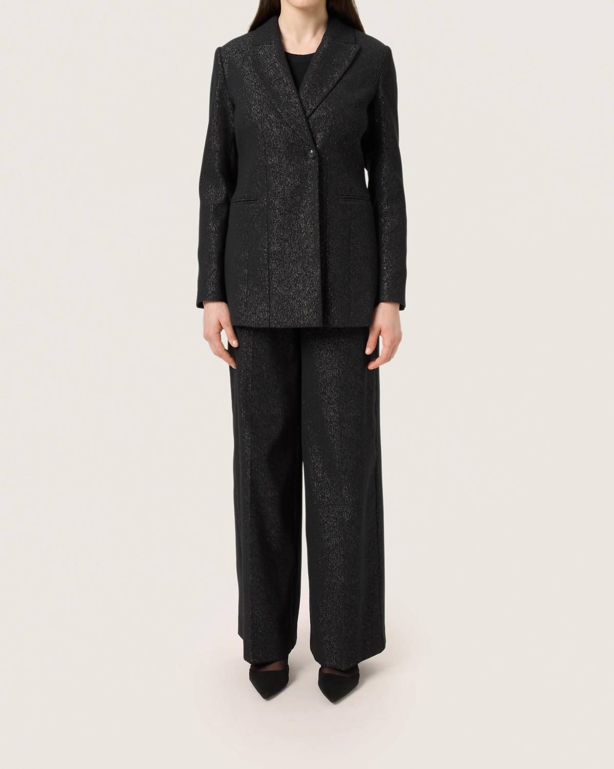 Soaked In Luxury - Slcahlina Single-breasted Glitter Blazer