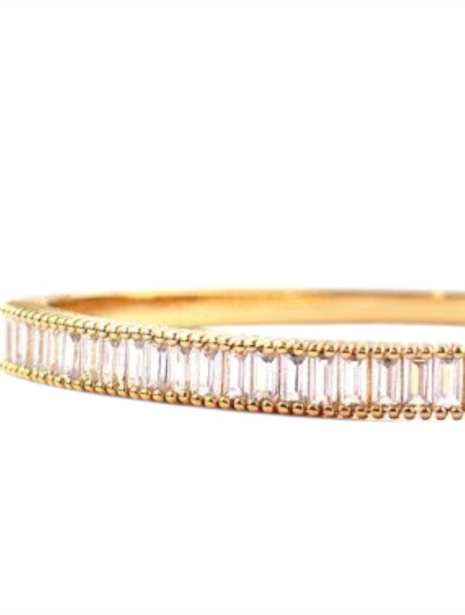 Marlyn Schiff - Women's Sterling Baguette Hinged Bangle Bracelet