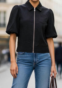 Vava - Bubble Sleeve Zip Jacket
