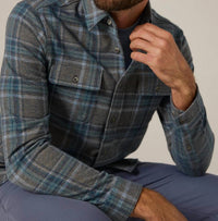 7Diamonds Generation Plaid Soft Knit Shirt in forest - men's shirt - view 5