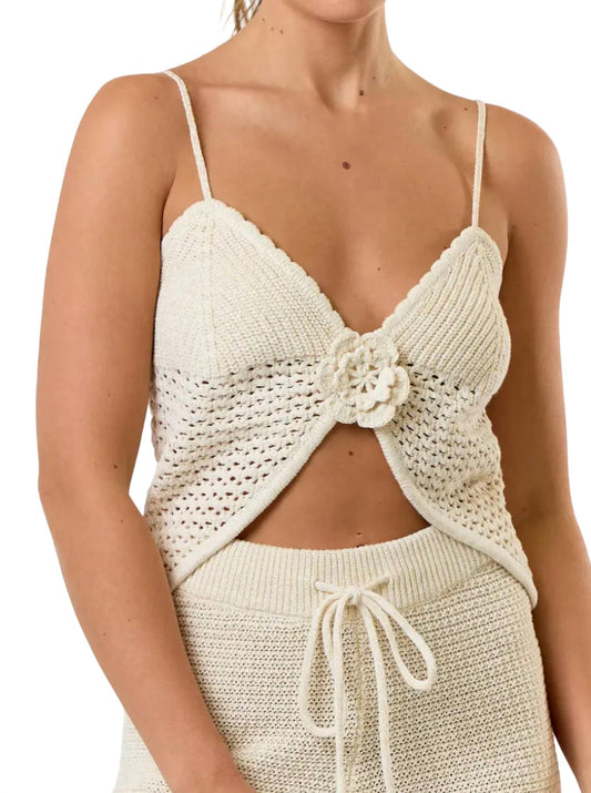 Blue Blush - Shimmer Crochet Tank