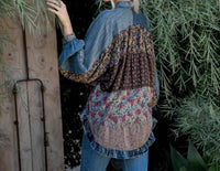 Young Threads - Mixed Floral Prints Patchwork Blouse