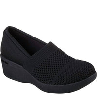 Skechers Women's Pier-lite Wedge in black - women's shoe - detail view