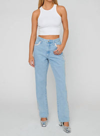 Show Me Your Mumu - Icon Rhinestone Straight Leg Jeans