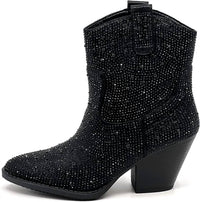 Corkys Footwear - Women's Rhinestone Block Ankle Bootie