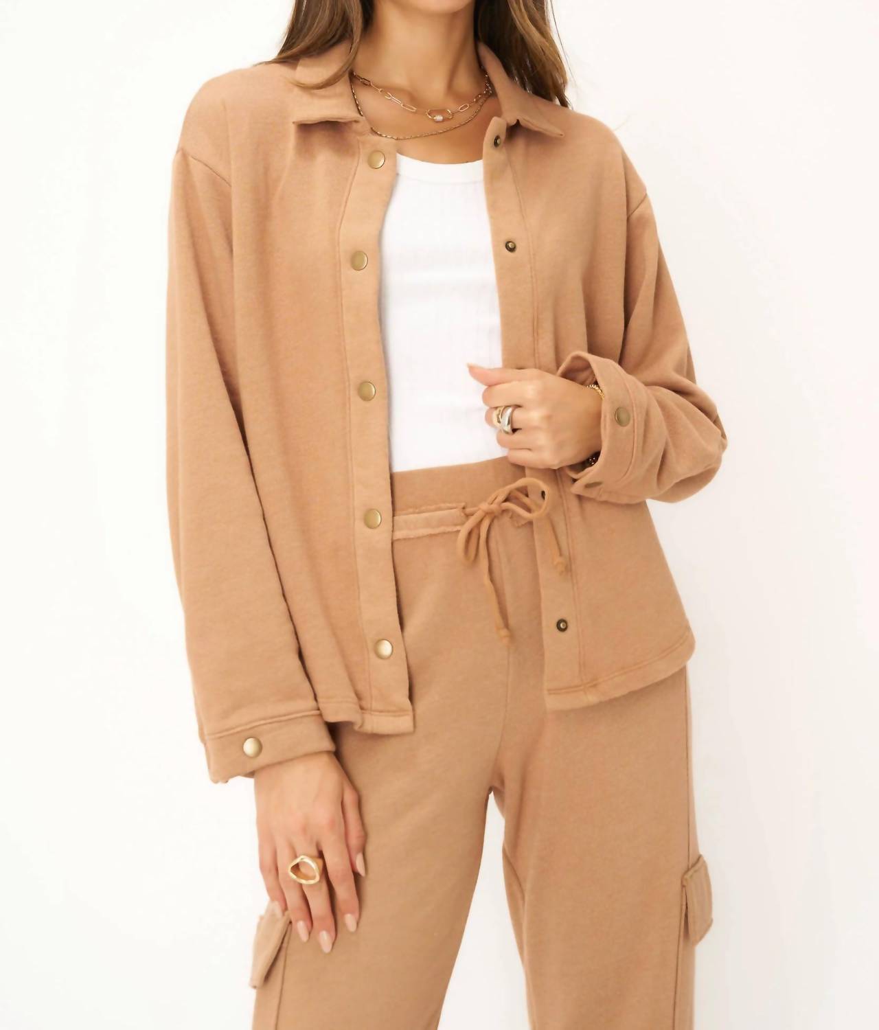 Project Social T - Nydia Snap Front Collared Jacket