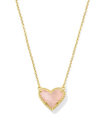 Kendra Scott - Women's Ari Heart Rose Quart Pendant Necklace
