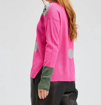 Zaket & Plover - Spots Intarsia Sweater with Happy Face