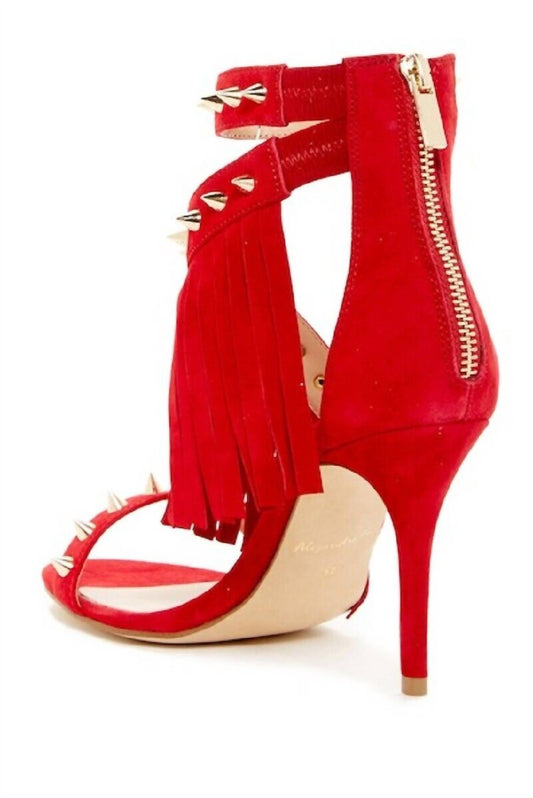 Alejandra G. - Women's Cristina Spiked Suede Leather Fringe Wraparound Sandals