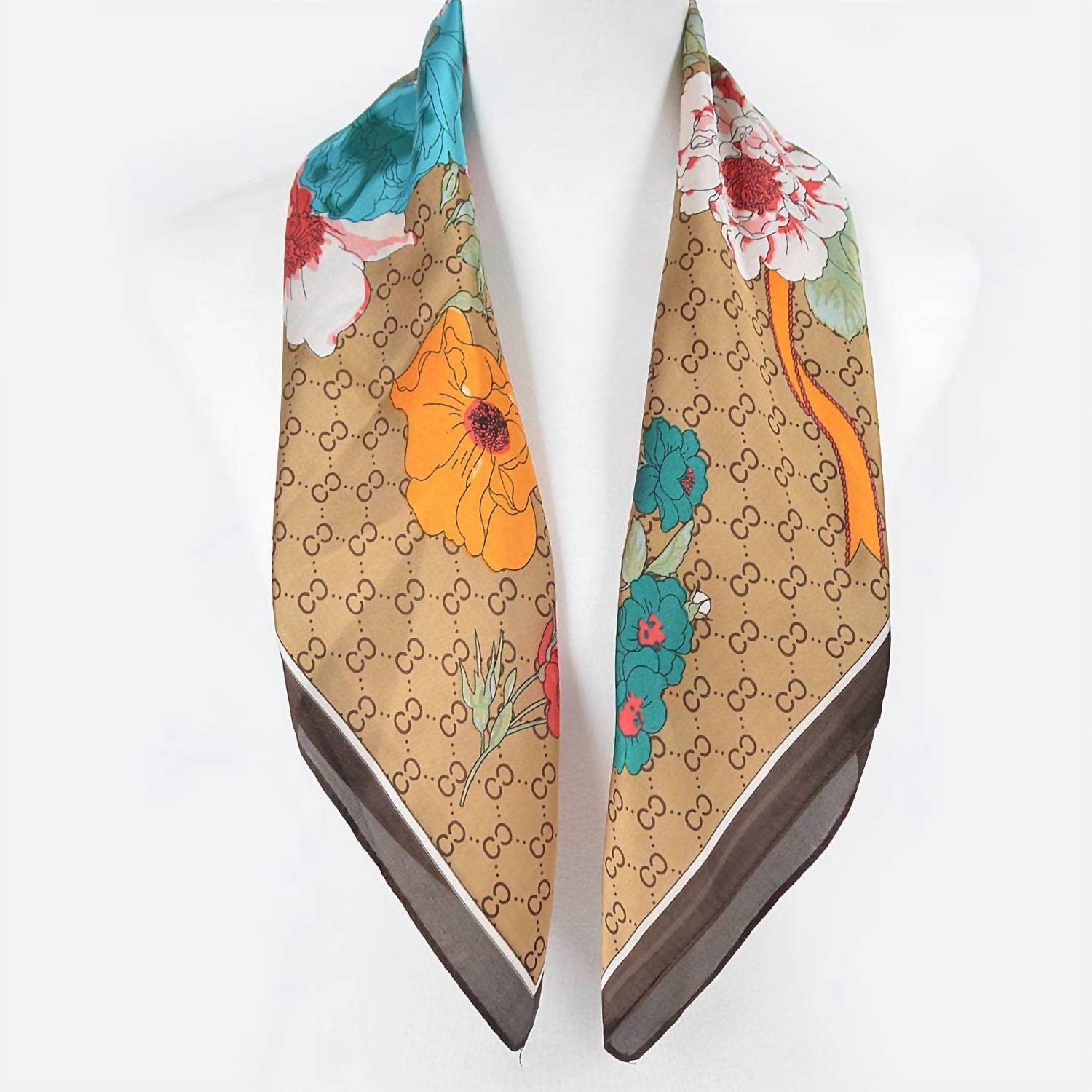 3Am By H&D Accessories - Women's Multi Print Silk Bandana Scarf