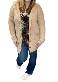 Andree By Unit - Hooded Popcorn Cardigan - PLUS