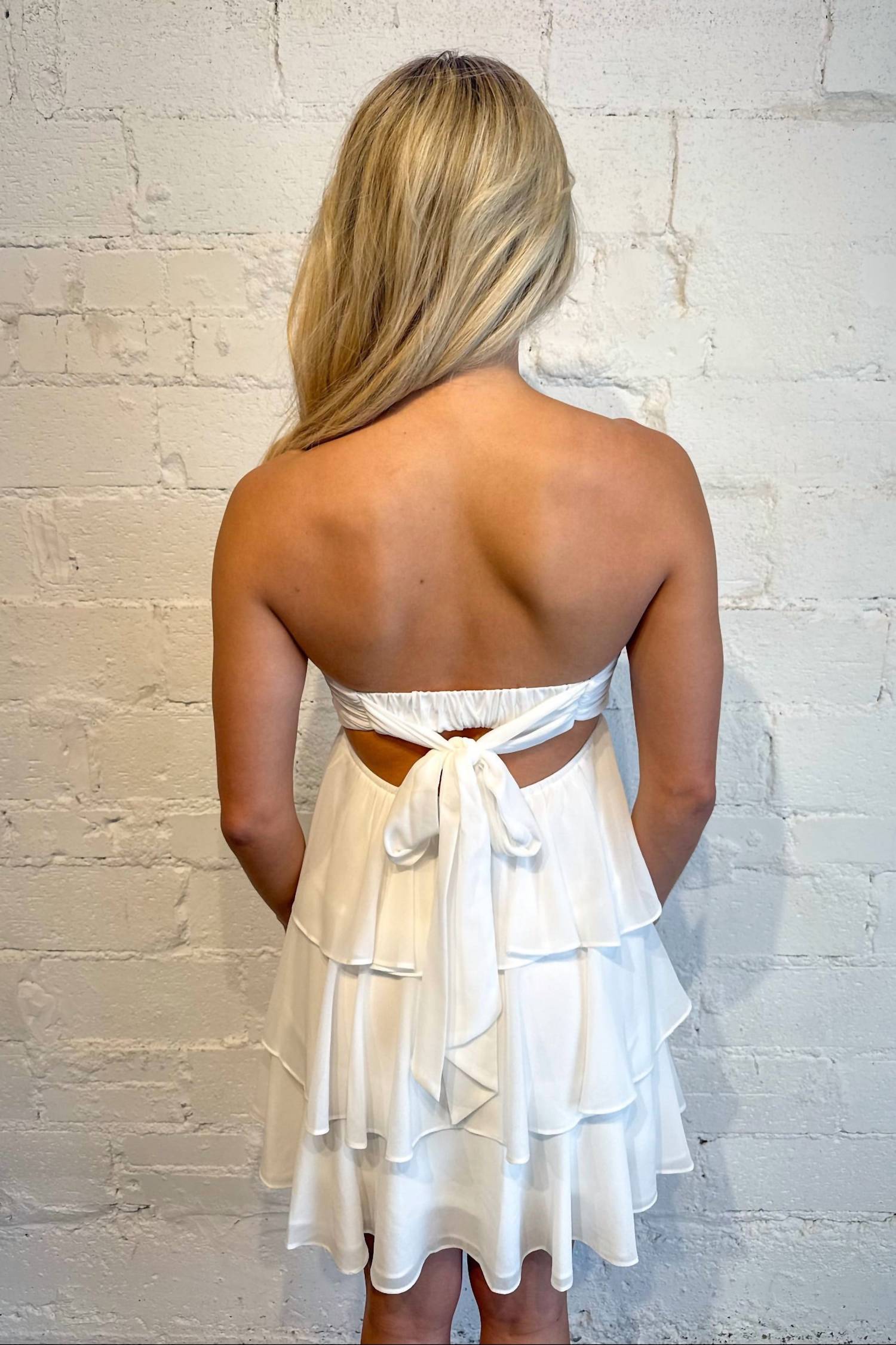 Cotton Candy LA Millie Dress in white - women's dress - detail view