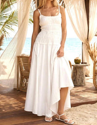 WISTERIA LANE Smocked Maxi Dress in white - women's dress - view 5