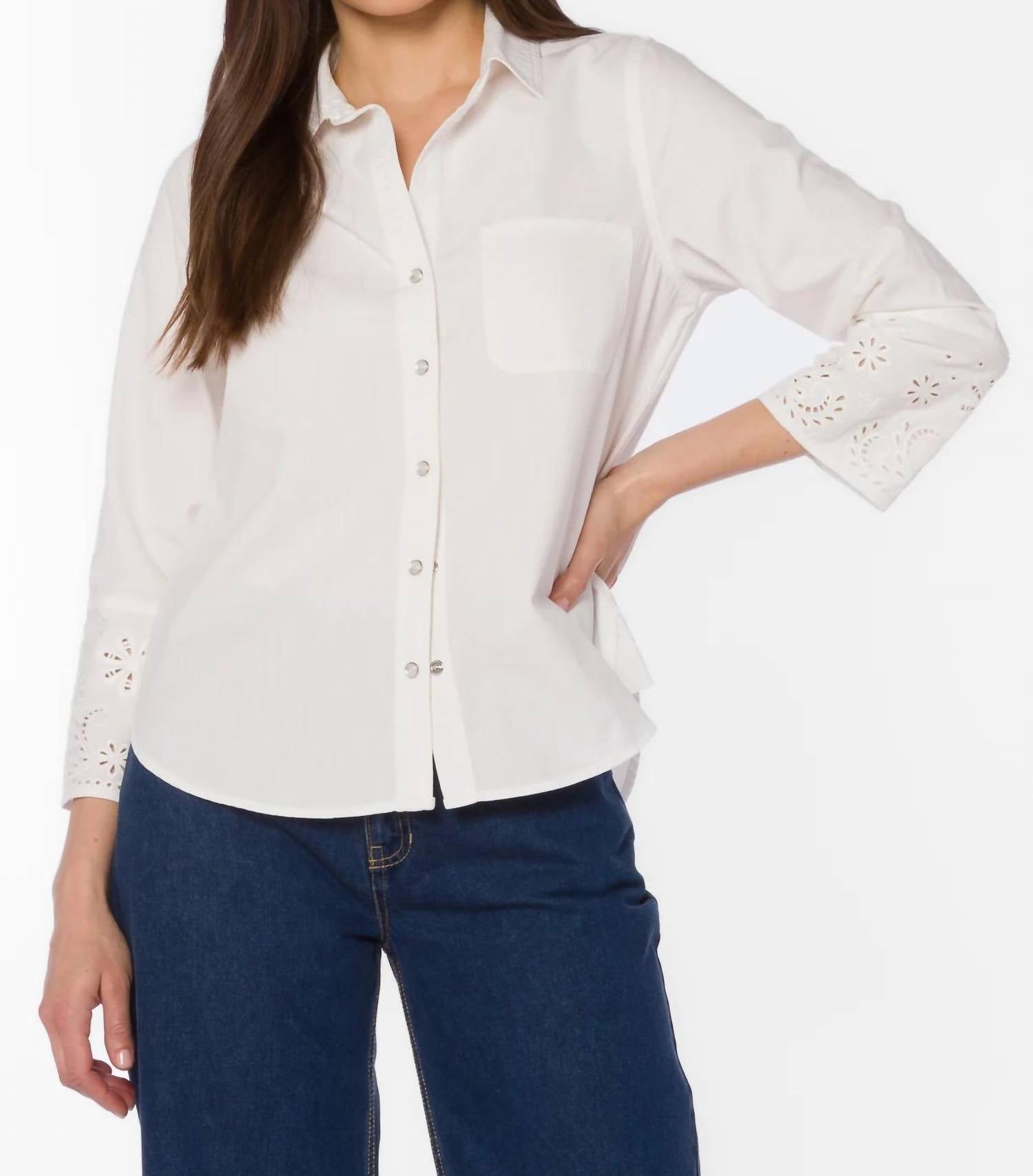 Velvet Heart - Blake 3/4 Sleeve Snap Top