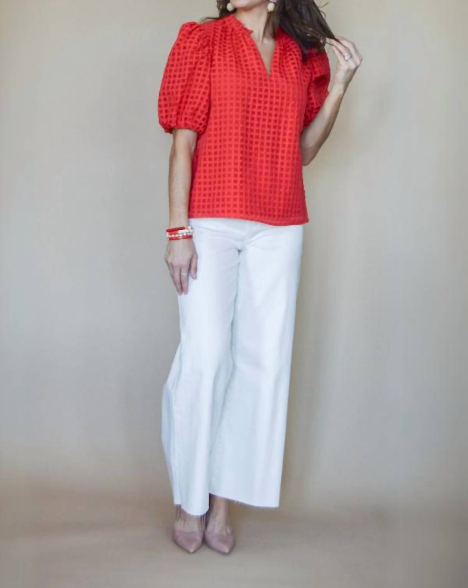Sugarlips - Poppy Fields Puff Sleeve Top
