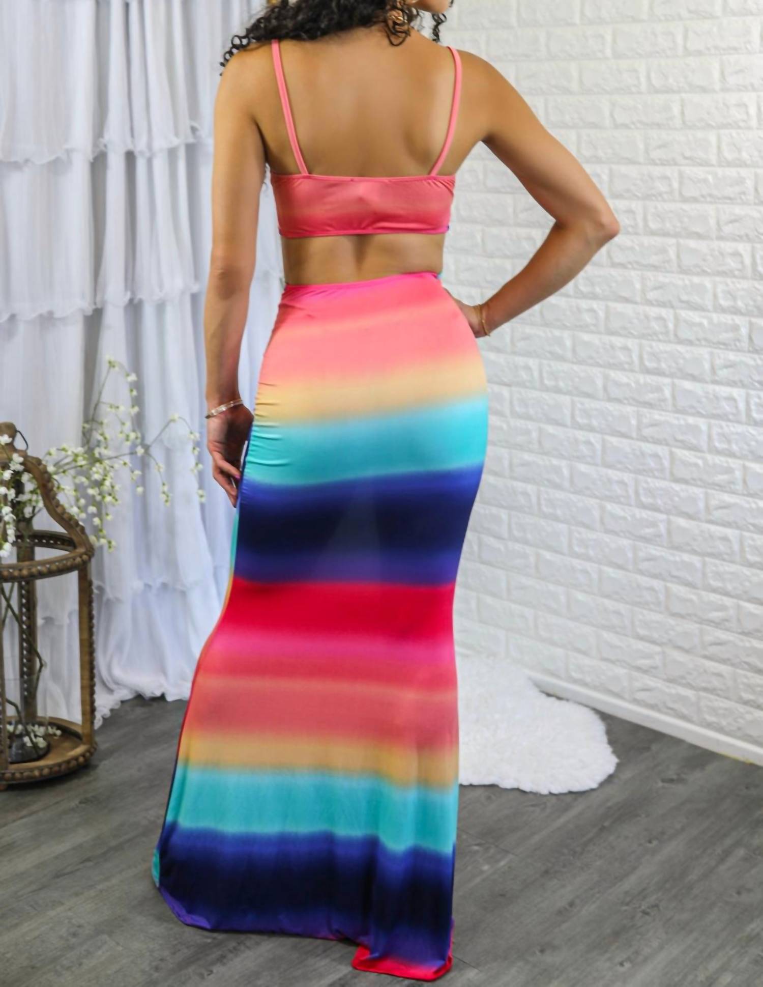 Surelymine - Over the Rainbow Cut Out Maxi Dress