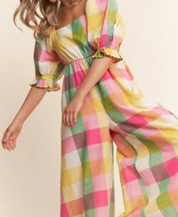 J.Nna - Checkered Wide Leg Jumpsuit