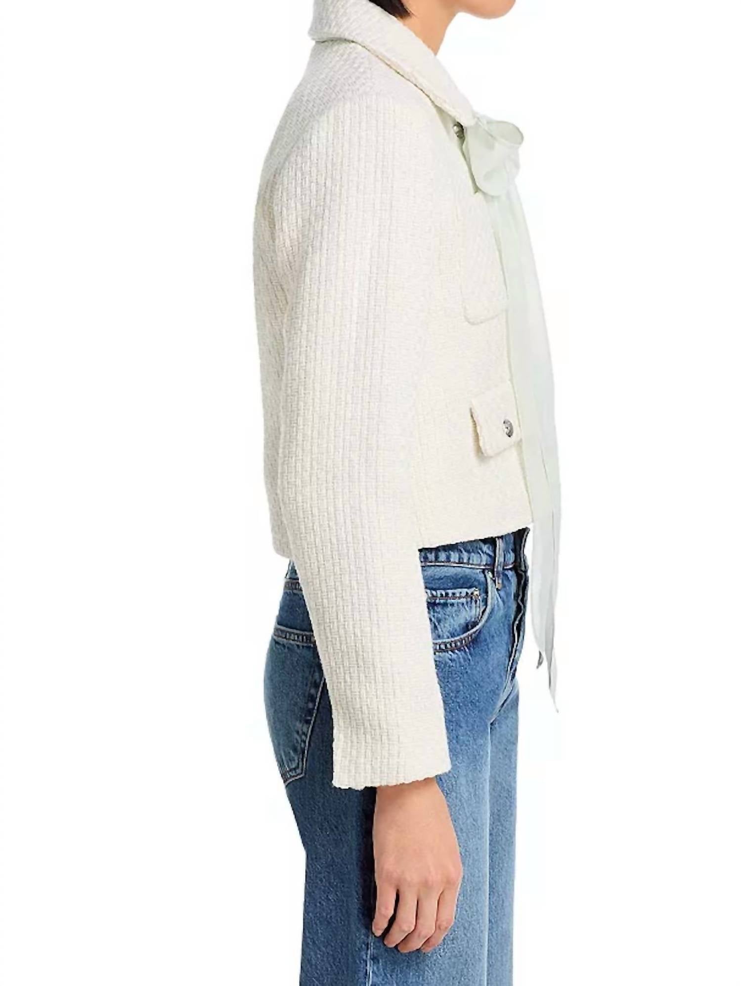 STEVE MADDEN Alise Tweed Blazer in ivory - women's jacket - alternate view