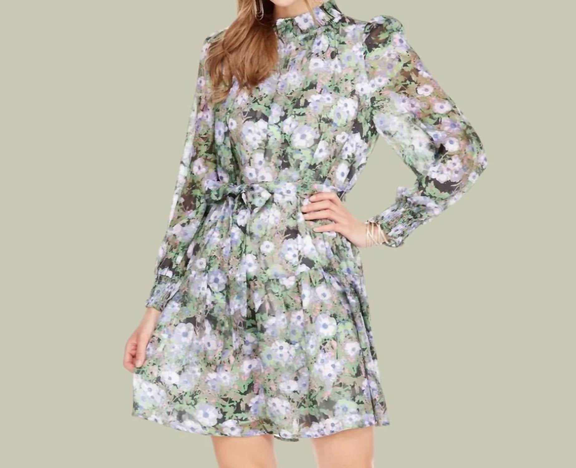 Jade - Hidden Garden Ruffle Neck And Hem Dress