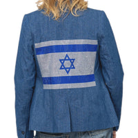 Hipchik - Women's Crystal Israel Flag Blazer