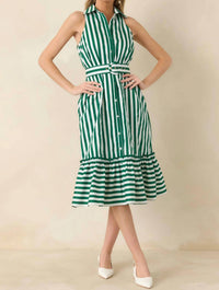 Prosperina - Lourdes Stripe Cotton Midi Dress