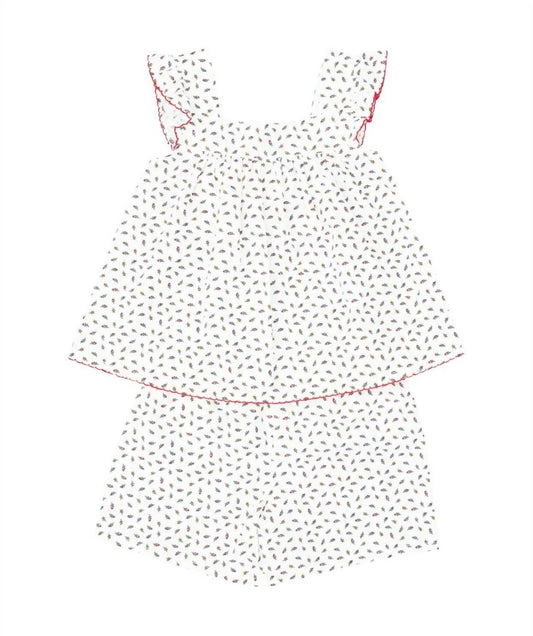 Petit Confection - Girls' Floral Woven Pajamas Set