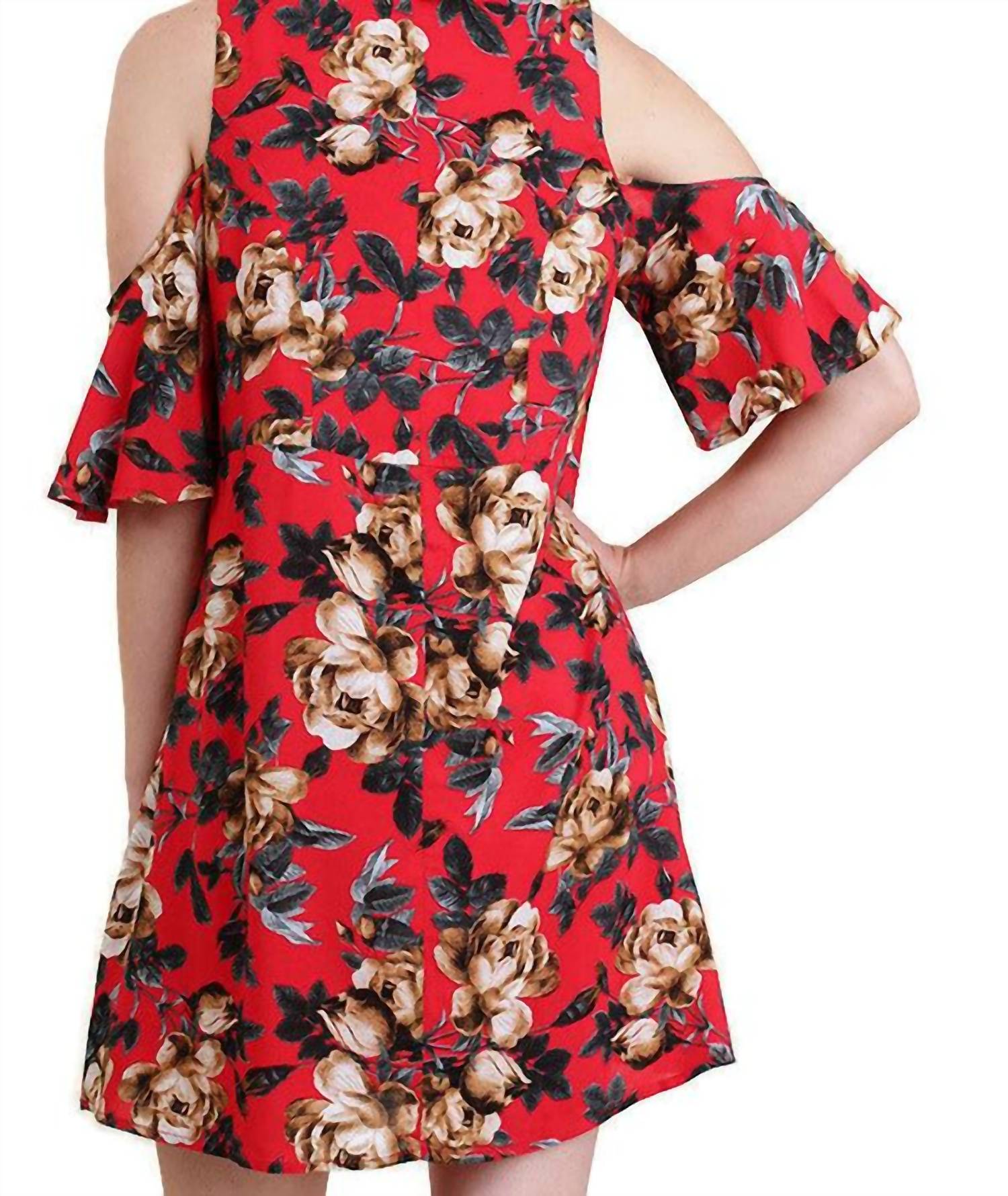 Umgee - Floral Cold Shoulder Dress