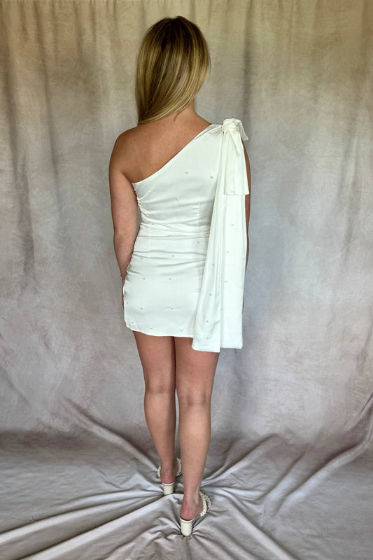 Tcec - Pearly One Shoulder Mini Dress