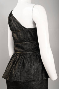 Monique Lhuillier - Women's One Shoulder Lace Peplum Dress