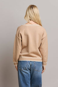 Able - Amalia Contrast Trim Varsity Sweater